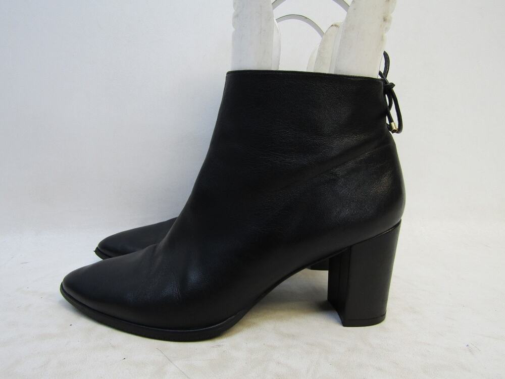 Stuart Weitzman Womens Size 8.5 M Black Zip Fashion Ankle Boots Booties